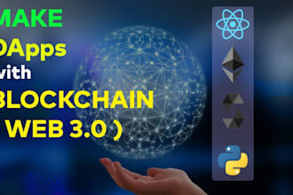 develop ethereum dapps using web3js, solidity,  react, hardhat truffle web2 amm