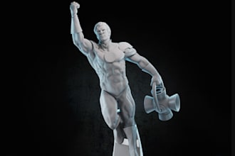 design 3d action hero,miniature,3d character repose,fighter 3d figurine,3d print