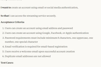create user stories, brds, frds, and other technical documentation