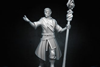 make 3d mini figure,stl file,resin printable action pose,dnd minis for 3d print