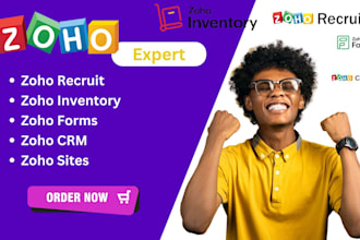 setup zoho sites, zoho CRM, zoho campaigns, zoho forms, zoho desks, zoho books