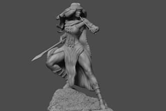 create 3d nsfw character model,sfw zbrush 3d modelling,warrior stl file,printer