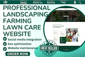 design farming landscaping agriculture lawn care gardening livestock website