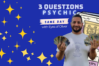 provide an accurate psychic tarot reading for 3 questions