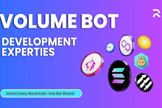 develop solana, cex or stellar volume bot or market making