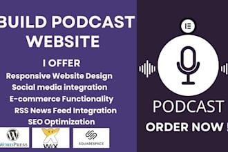 design your podcast website with wordpress wix squarespace RSS feed integration