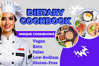 design dietary cookbook for vegan keto paleo  low sodium gluten free lifestyles