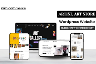 redesign wordpress dropshipping art gallery store woocommerce website design usa