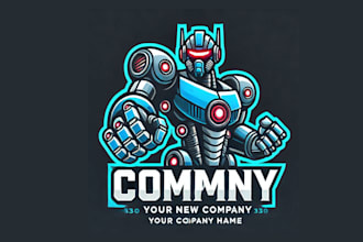 design a custom mecha robot mascot logo for your brand or team
