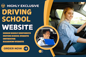 design highly responsive driving school website instructor elearning website