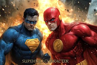 create you a dc or marvel style comic book superhero