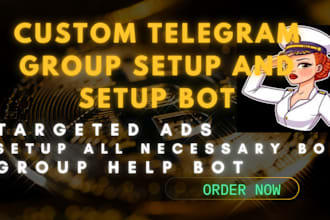 setup telegram group, bot, setup ads for token sales growth, telegram promotion
