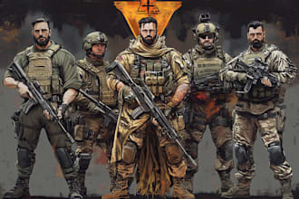 draw military themed illustrations