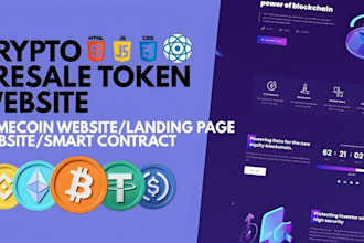 create crypto token presale website memecoin token launch landing page design