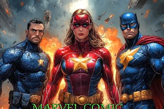 draw you a dc or marvel style comic book superhero character