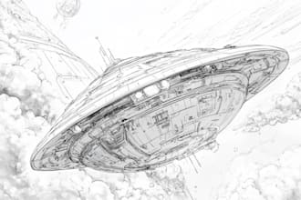 design a spaceship, sci fi illustration and sci fi art
