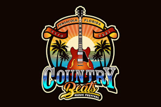 design iconic event country music festivals logo
