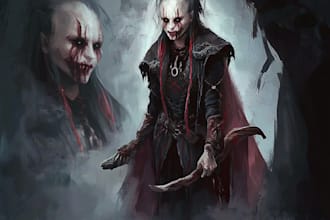 do a unique fantasy horror character art
