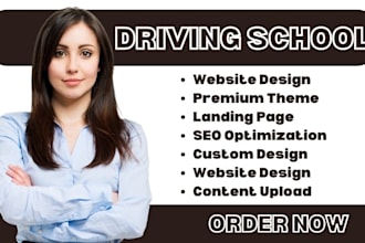 design driving school website driving school landing page car rental website
