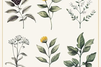 do create custom botanical illustration, concept art