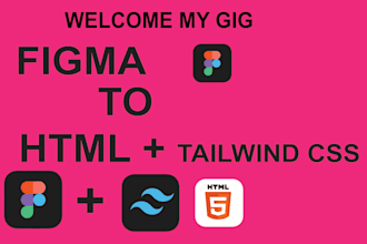 convert xd, figma to HTML CSS using tailwind CSS or bootstrap