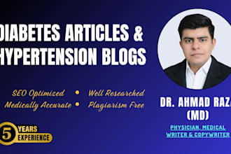 write diabetes articles and hypertension blogs