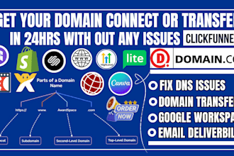 connect, fix or redirect godaddy domain, subdomain to systeme io, shopify, wix