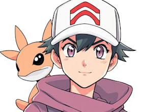 draw you in pokemon anime manga style , pro