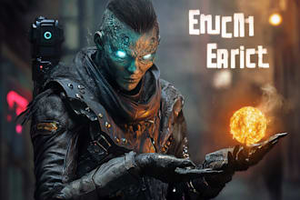 create fantasy, sci fi, character with hyperrealistic style
