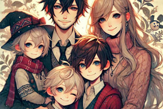 draw a cute family portrait