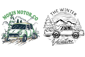make retro vintage classic car logo for your company
