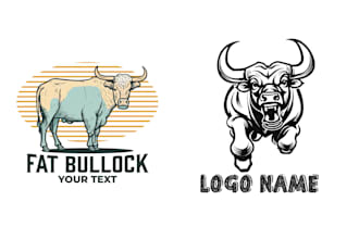 design hand drawn cow bull logo