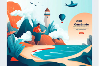 design 2d flat modern vector illustration for landing
