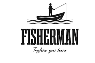 design awesome fisherman logo
