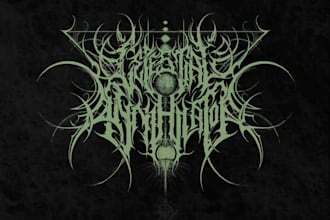 make brutal death metal, deathcore, black metal band logo