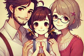 draw a cute family portrait