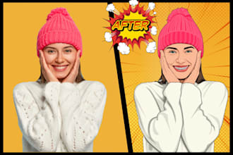 draw your photo into wpap pop art