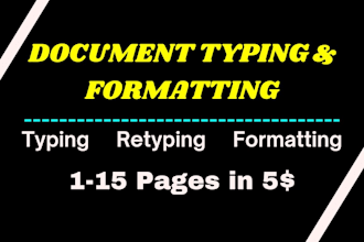 do fast typing, retype scanned documents, your typist