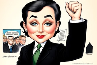 illustrate political cartoon and caricature