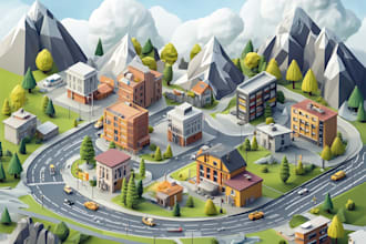 draw a unique vector or isometric map