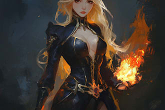 make a fantasy character art for fantasy or similar