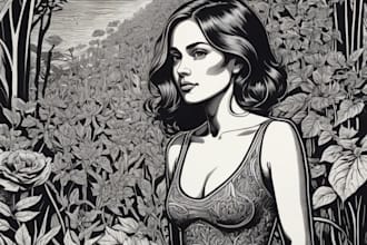 create a portrait print linocut