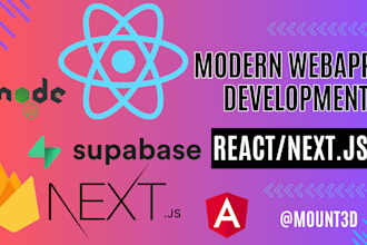 develop nextjs react node supabase fullstack website