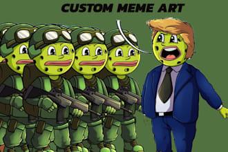 meme coin art funny meme video, character design animation, meme template design