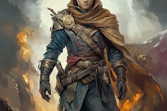 draw dnd, fantasy character and dnd character art for you