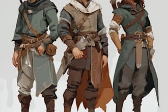 create dnd character art and dnd character art in unique