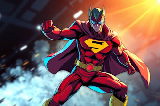 design an amazing superhero pop art