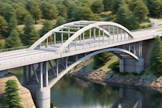 do 3d bridge design, construction  design, water control system