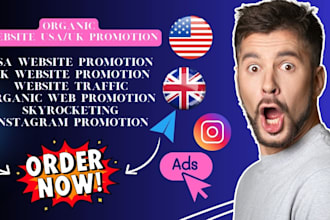 do organic website promotion instagram ads to increase website traffic USA,UK