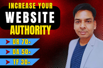 increase moz da ahref domain rating DR majestic tf with authority SEO backlinks